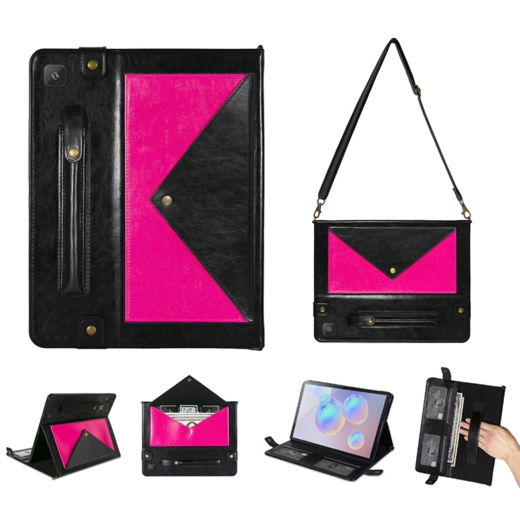 For Samsung Galaxy S6 Lite P610/615 Envelope Color Matching Horizontal Flip PU Leather Case with Card Slots & Pen Slots & Holder & Wallet & Photo Frame & Shoulder Strap
