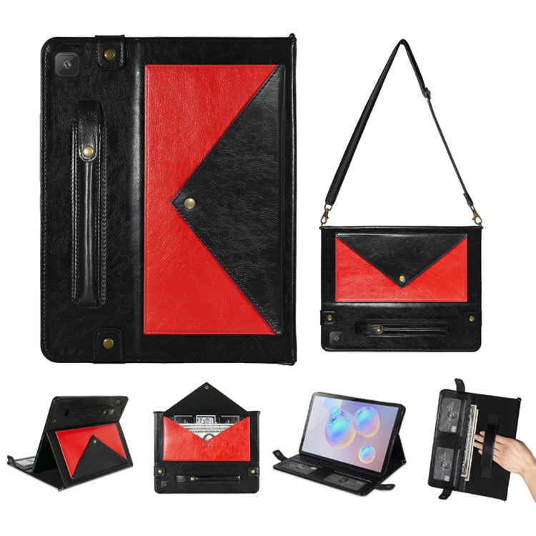 For Samsung Galaxy S6 Lite P610/615 Envelope Color Matching Horizontal Flip PU Leather Case with Card Slots & Pen Slots & Holder & Wallet & Photo Frame & Shoulder Strap