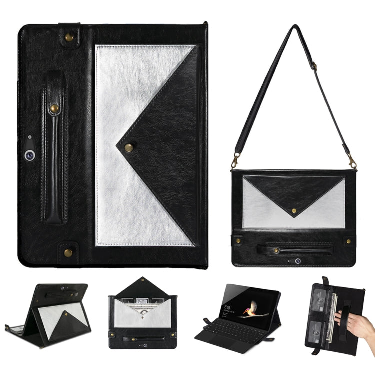 For Microsoft Surface Go 10.1 inch Envelope Color Matching Horizontal Flip PU Leather Case with Card Slots & Pen Slots & Holder & Wallet & Photo Frame & Shoulder Strap