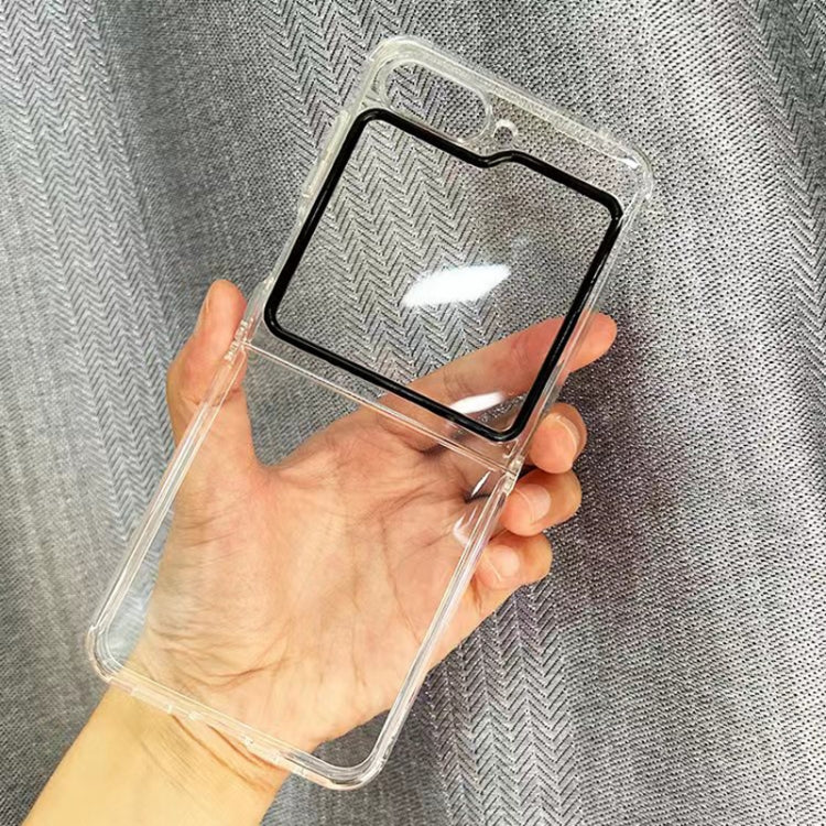 For Samsung Galaxy Z Flip5 Transparent TPU Phone Case + Lens Film