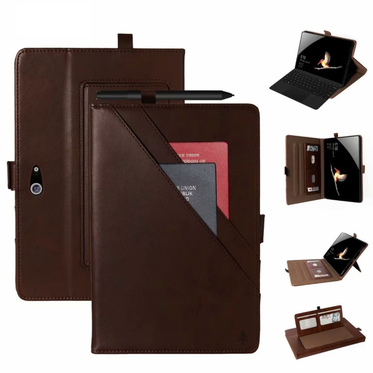 For Microsoft Surface Go 10.1 inch Horizontal Flip Double Holder Leather Case with Holder & Card Slots & Photo Frame
