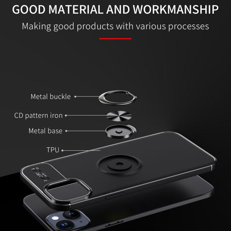 For iPhone 15 Plus Metal Ring Holder TPU Phone Case