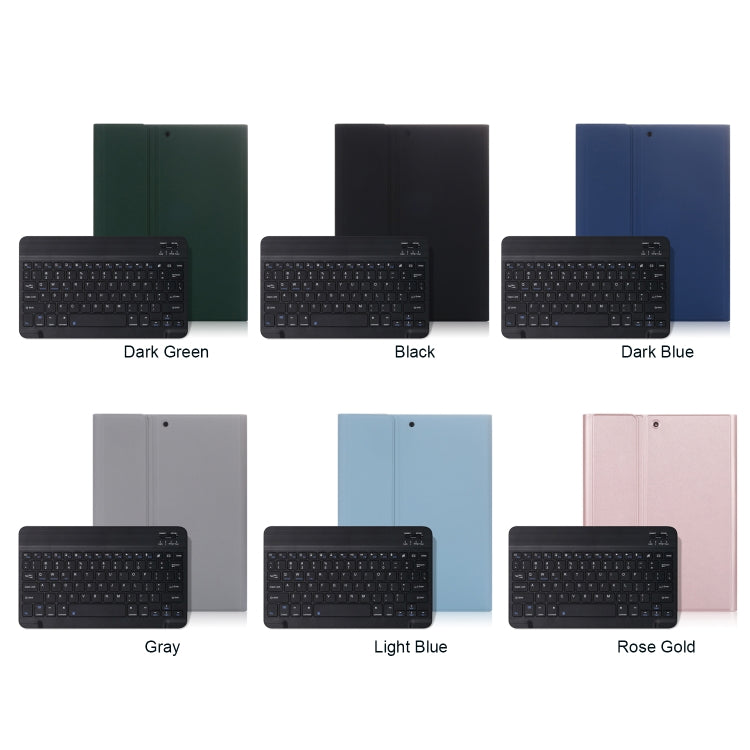 For iPad 10.2 Electric Pressed Horizontal Flip Leather Tablet Case with Pen Slot & Holder & Keyboard