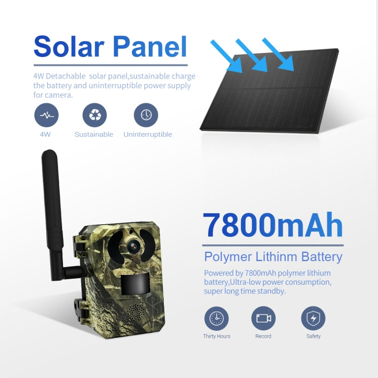 ESCAM QF380 4MP Network Solar PIR Alert Smart Wildlife Hunting Camera, 4G: