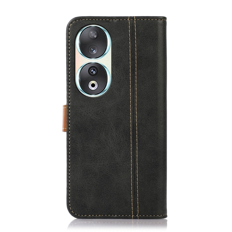 For Honor 90 5G Stitching Thread Calf Texture Leather Phone Case