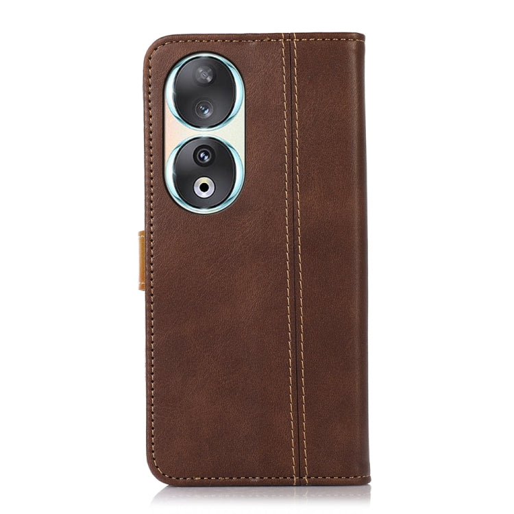 For Honor 90 5G Stitching Thread Calf Texture Leather Phone Case