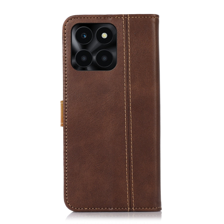 For Honor X6A Stitching Thread Calf Texture Leather Phone Case