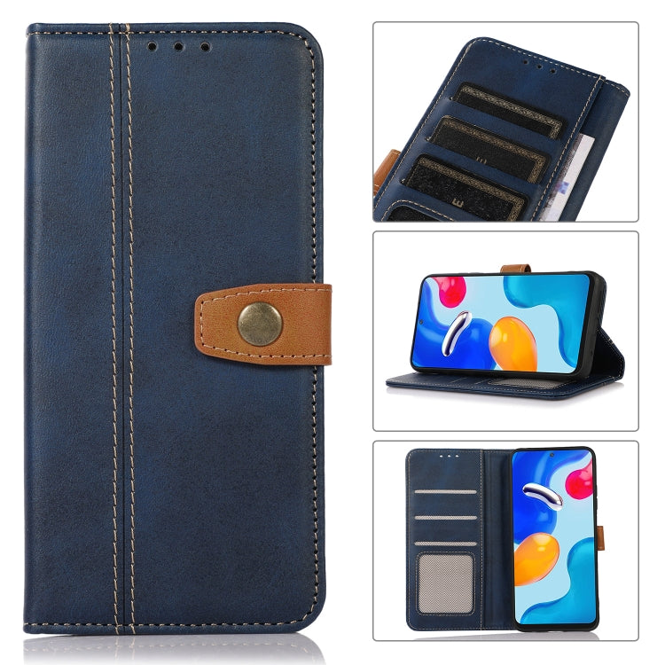 For Xiaomi Redmi 12 Stitching Thread Calf Texture Leather Phone Case