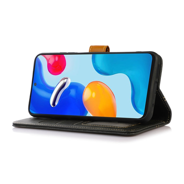 For Xiaomi Redmi 12 Stitching Thread Calf Texture Leather Phone Case