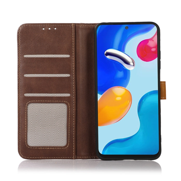 For Xiaomi Redmi 12 Stitching Thread Calf Texture Leather Phone Case