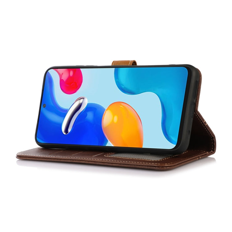 For Xiaomi Redmi 12 Stitching Thread Calf Texture Leather Phone Case