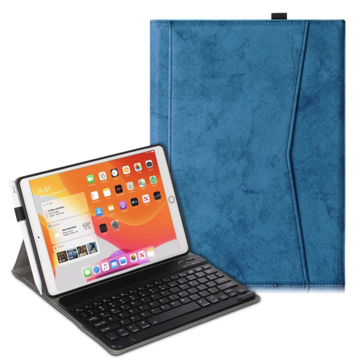 For iPad Air (2019) Marble Cloth Texture Horizontal Flip Leather Tablet Case with Pen Slot & Holder & Keyboard