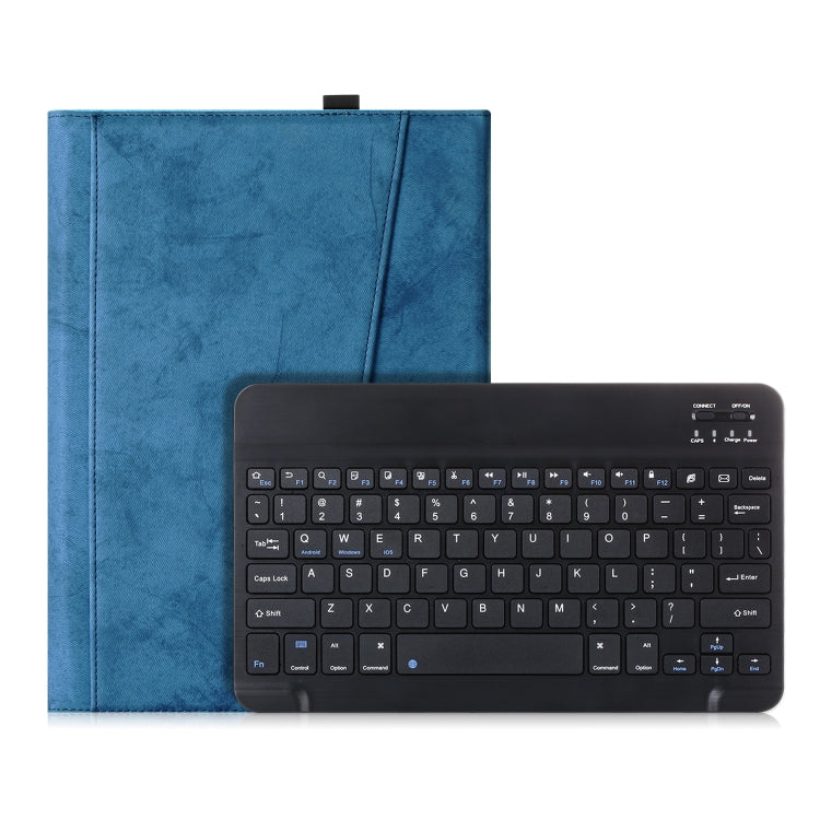 For iPad Air (2019) Marble Cloth Texture Horizontal Flip Leather Tablet Case with Pen Slot & Holder & Keyboard