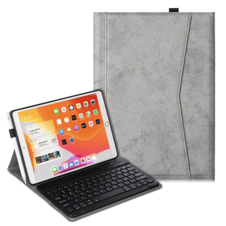 For iPad Air (2019) Marble Cloth Texture Horizontal Flip Leather Tablet Case with Pen Slot & Holder & Keyboard