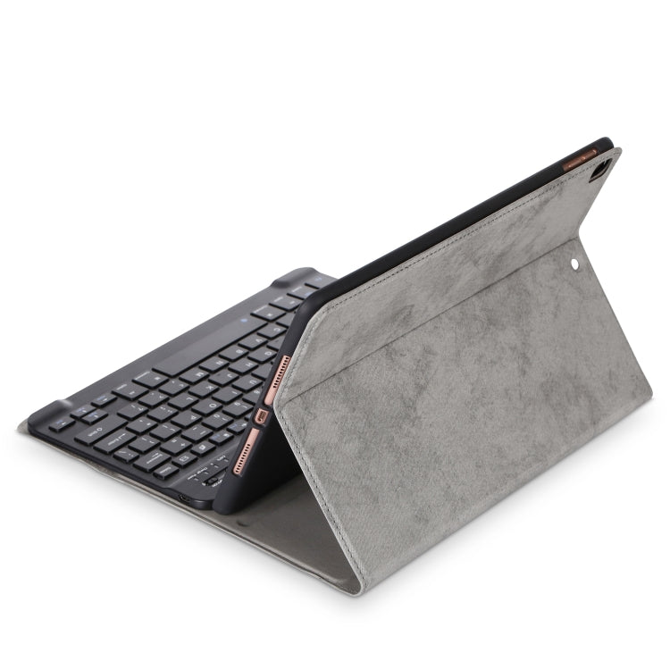 For iPad Air (2019) Marble Cloth Texture Horizontal Flip Leather Tablet Case with Pen Slot & Holder & Keyboard