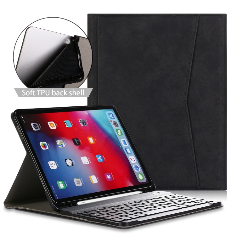 For iPad Pro 11 (2020) Marble Cloth Texture Horizontal Flip Leather Tablet Case with Pen Slot & Holder & Keyboard