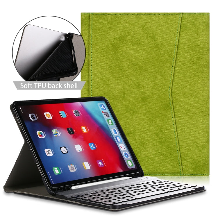 For iPad Pro 11 (2020) Marble Cloth Texture Horizontal Flip Leather Tablet Case with Pen Slot & Holder & Keyboard