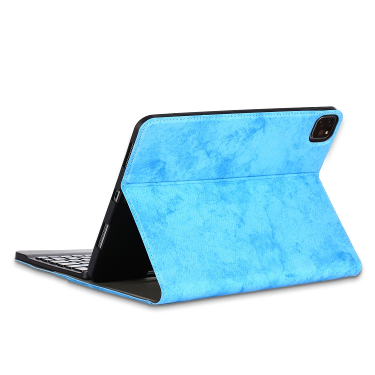 For iPad Pro 11 (2020) Marble Cloth Texture Horizontal Flip Leather Tablet Case with Pen Slot & Holder & Keyboard