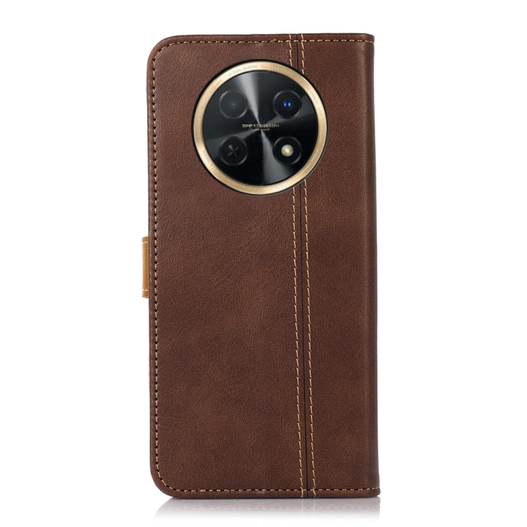 For Huawei Nova Y91 4G / Enjoy 60X Stitching Thread Calf Texture Leather Phone Case