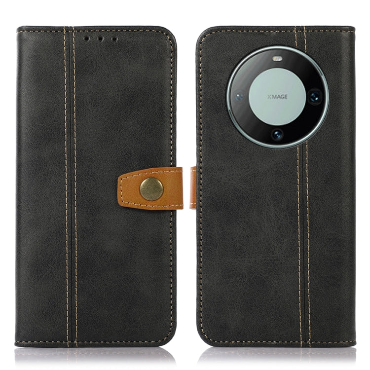 For Huawei Mate 60 Pro Stitching Thread Calf Texture Leather Phone Case