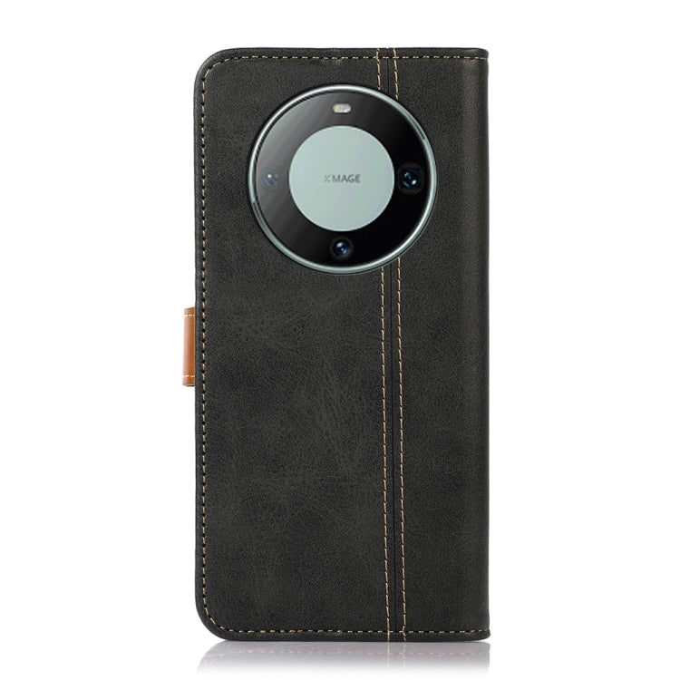 For Huawei Mate 60 Pro Stitching Thread Calf Texture Leather Phone Case