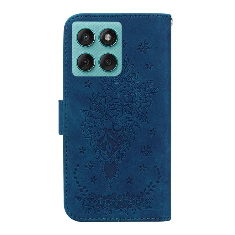 For Motorola Edge 60 Fusion / Edge 5G 2025 Butterfly Rose Embossed Leather Phone Case