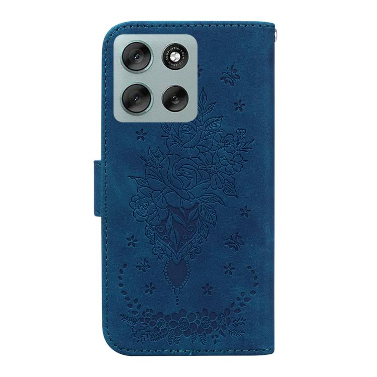 For Motorola Moto G56 5G / G66j 5G / G66y 5G Butterfly Rose Embossed Leather Phone Case