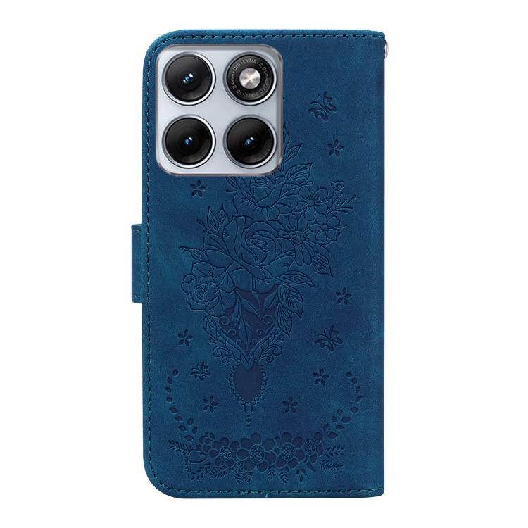 For Motorola Edge 70 Fusion 5G Butterfly Rose Embossed Leather Phone Case