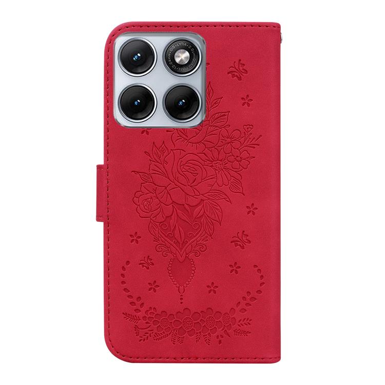 For Motorola Edge 70 Fusion 5G Butterfly Rose Embossed Leather Phone Case
