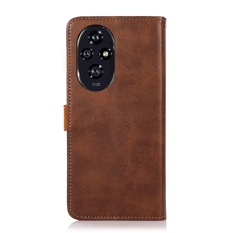 For Honor 200 KHAZNEH Dual-color Cowhide Texture Flip Leather Phone Case