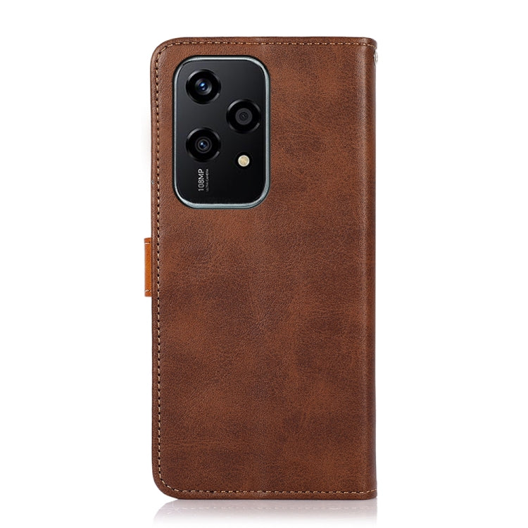 For Honor 200 Lite Global KHAZNEH Dual-color Cowhide Texture Flip Leather Phone Case