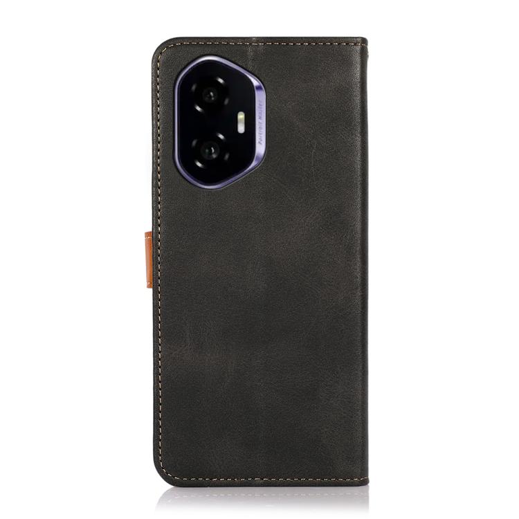 For Honor 400 Global 156.5mm KHAZNEH Dual-color Cowhide Texture Flip Leather Phone Case