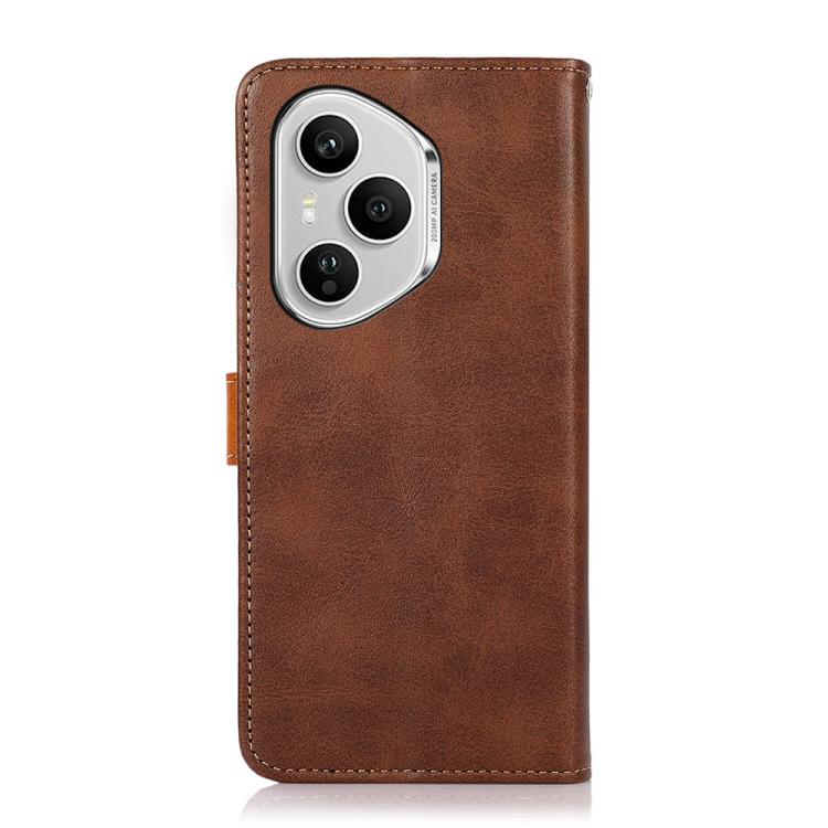 For Honor 400 Pro Global 160.8mm KHAZNEH Dual-color Cowhide Texture Flip Leather Phone Case