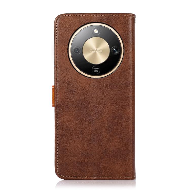 For Honor X9d 5G KHAZNEH Dual-color Cowhide Texture Flip Leather Phone Case