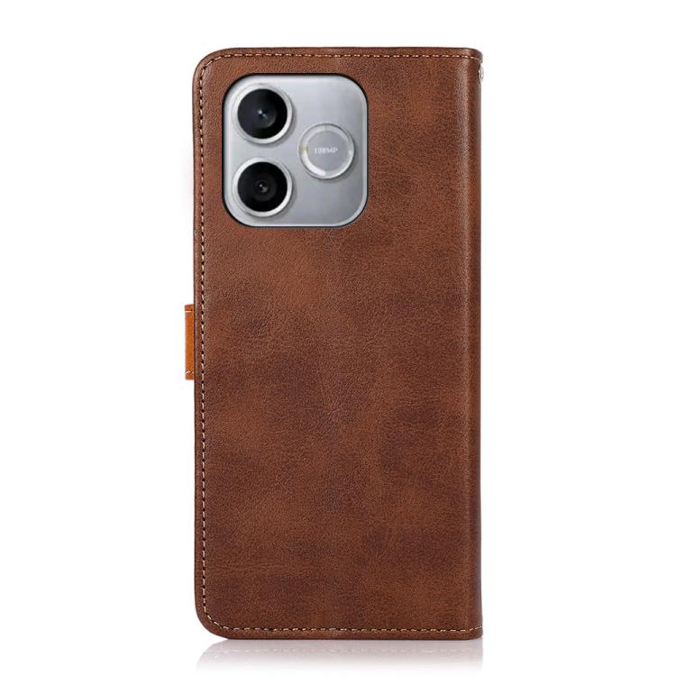 For Honor 600 Lite Global KHAZNEH Dual-color Cowhide Texture Flip Leather Phone Case
