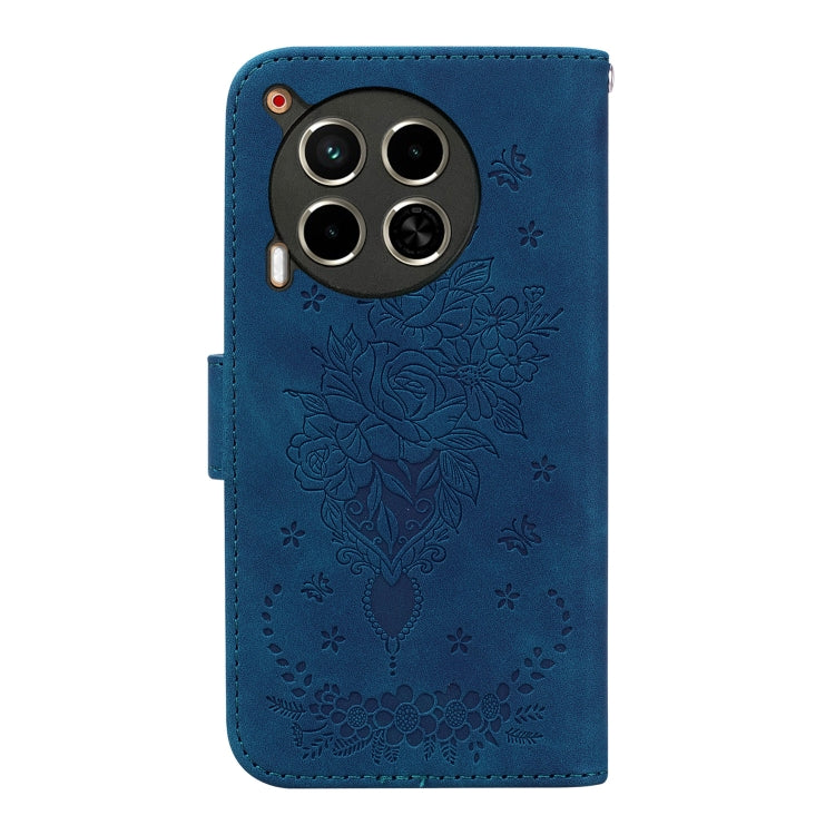 For Tecno Camon 30 4G / 5G Butterfly Rose Embossed Leather Phone Case