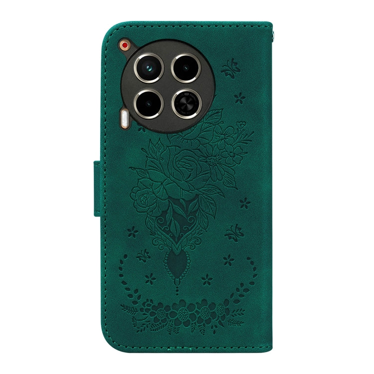 For Tecno Camon 30 4G / 5G Butterfly Rose Embossed Leather Phone Case