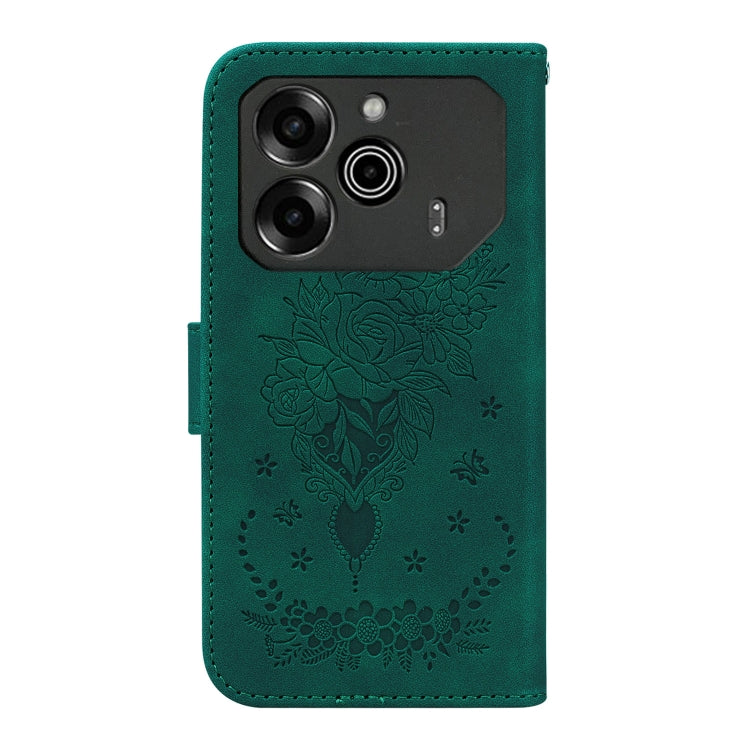 For Tecno Pova 6 / Pova 6 Pro Butterfly Rose Embossed Leather Phone Case