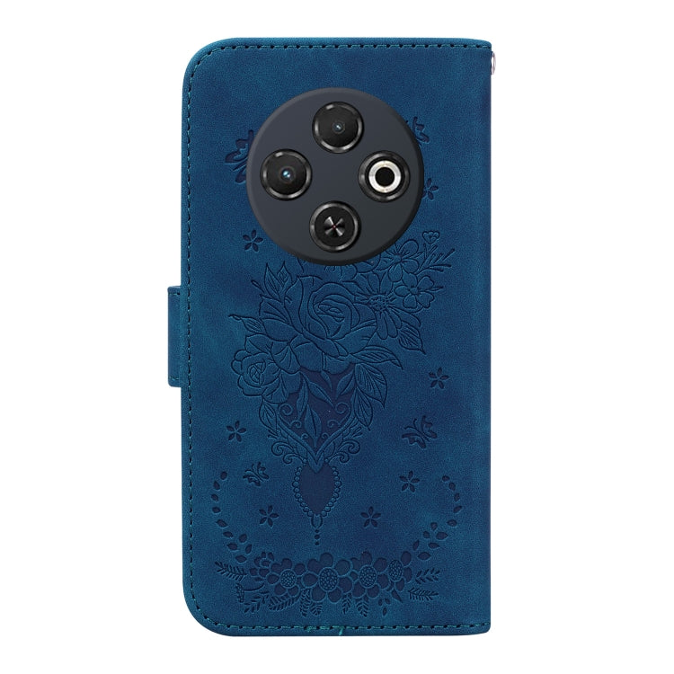 For Tecno Spark 30C Butterfly Rose Embossed Leather Phone Case