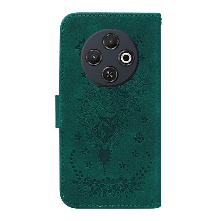 For Tecno Spark 30C Butterfly Rose Embossed Leather Phone Case