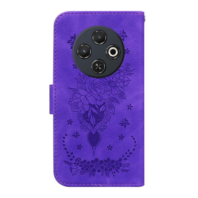 For Tecno Spark 30C Butterfly Rose Embossed Leather Phone Case