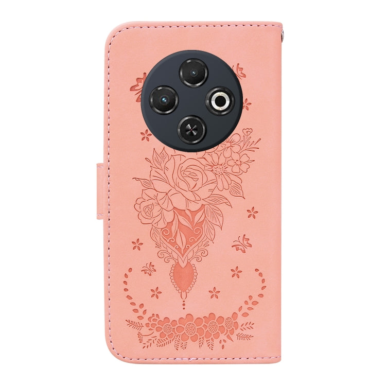 For Tecno Spark 30C Butterfly Rose Embossed Leather Phone Case