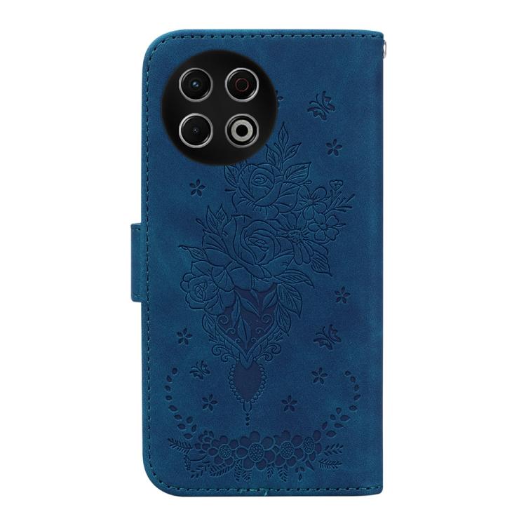 For Tecno Spark 30 Pro Butterfly Rose Embossed Leather Phone Case