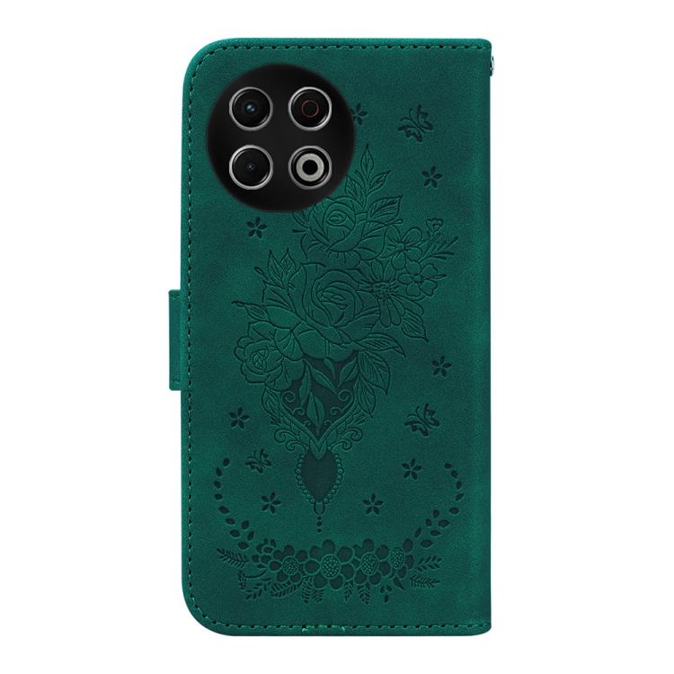 For Tecno Spark 30 Pro Butterfly Rose Embossed Leather Phone Case