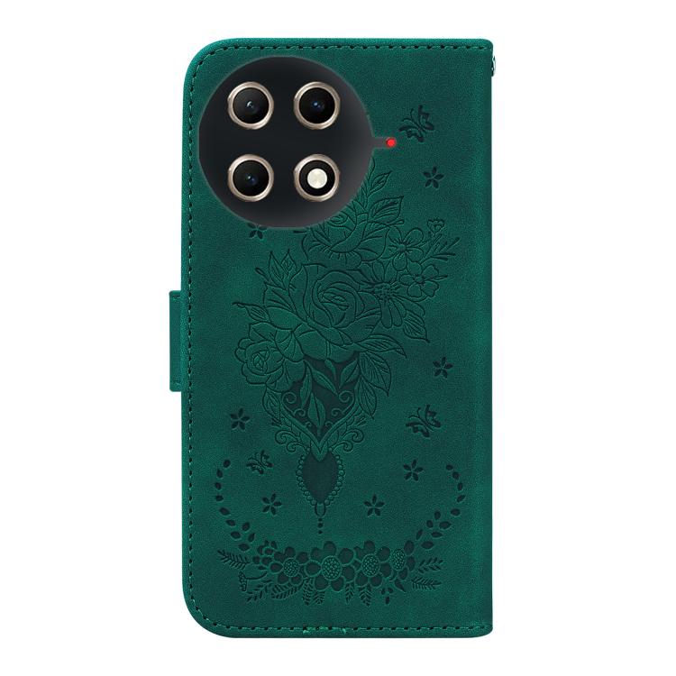 For Tecno Camon 30S / Camon 30S Pro Butterfly Rose Embossed Leather Phone Case