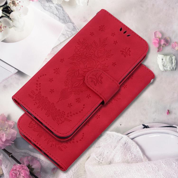 For Tecno Camon 30S / Camon 30S Pro Butterfly Rose Embossed Leather Phone Case