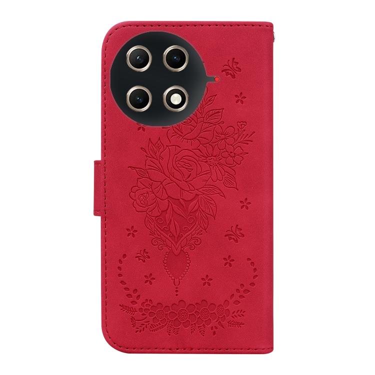 For Tecno Camon 30S / Camon 30S Pro Butterfly Rose Embossed Leather Phone Case