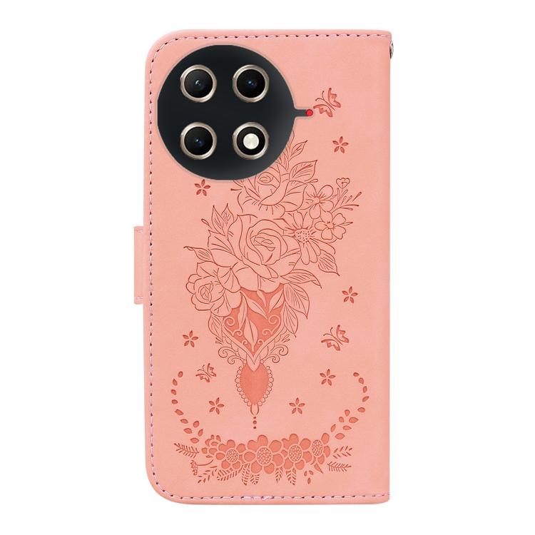 For Tecno Camon 30S / Camon 30S Pro Butterfly Rose Embossed Leather Phone Case