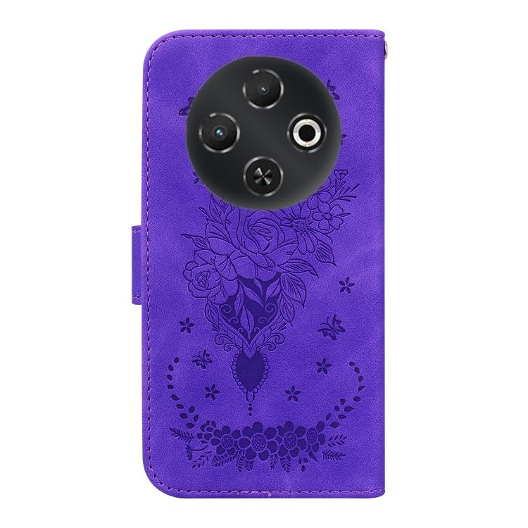 For Tecno Pop 9 5G / Spark 30C 5G Butterfly Rose Embossed Leather Phone Case