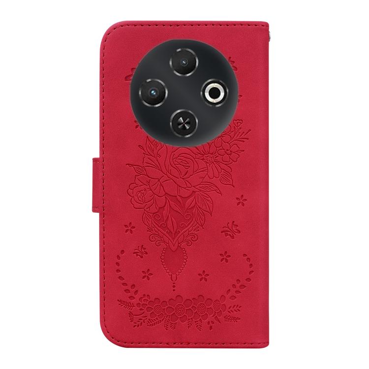 For Tecno Pop 9 5G / Spark 30C 5G Butterfly Rose Embossed Leather Phone Case